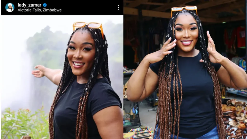 Lady Zamar Spotted Living Her Best Life At Victoria Falls