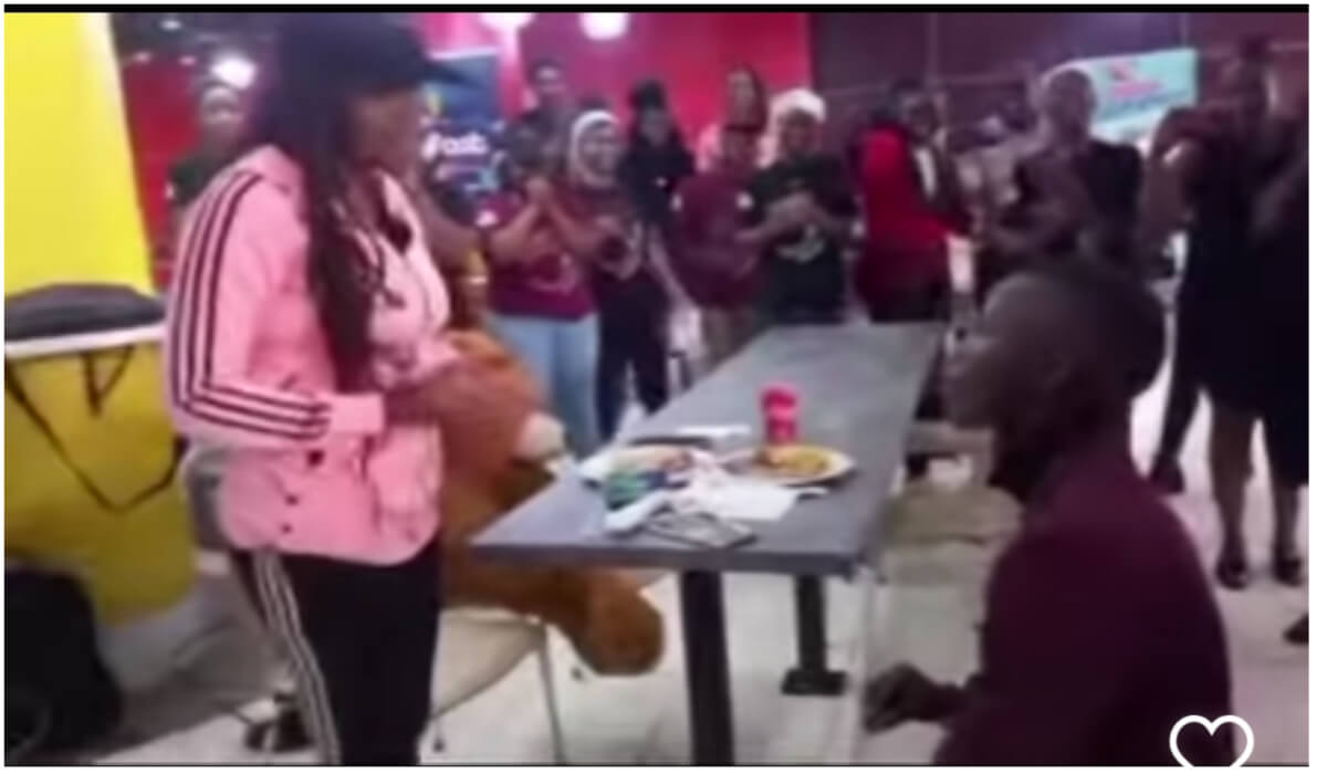 Watch As Valentine’s Day Proposal Ends in Heartbreak at Mambos Chicken