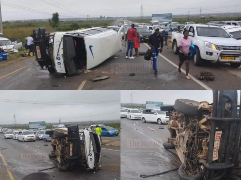 Honda fit and Commuter omnibus involved in an accident