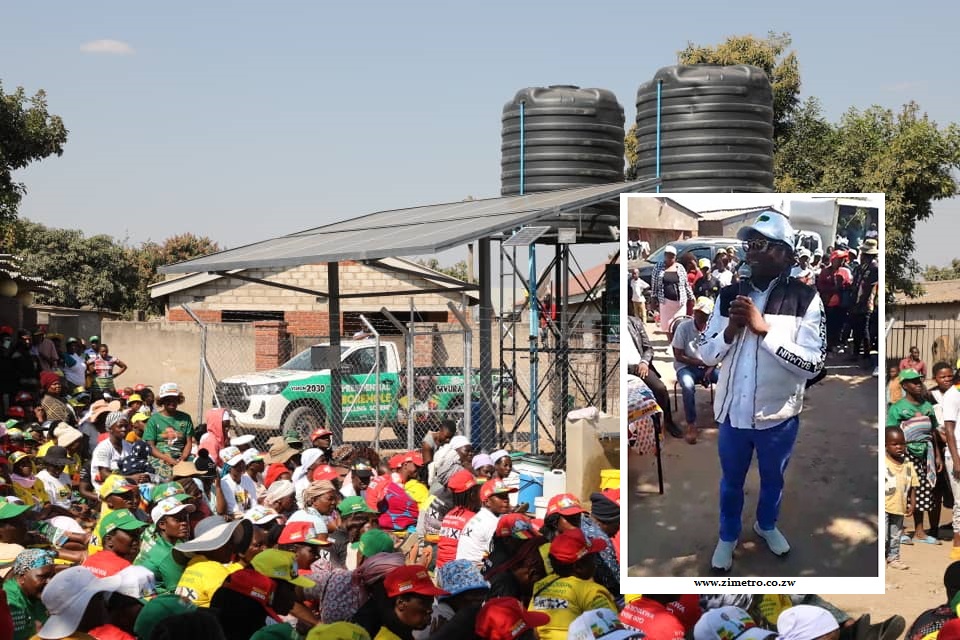 Tungwarara assures Zanu-PF supporters in Chitungwiza that water from the Presidential Borehole Scheme is free!
