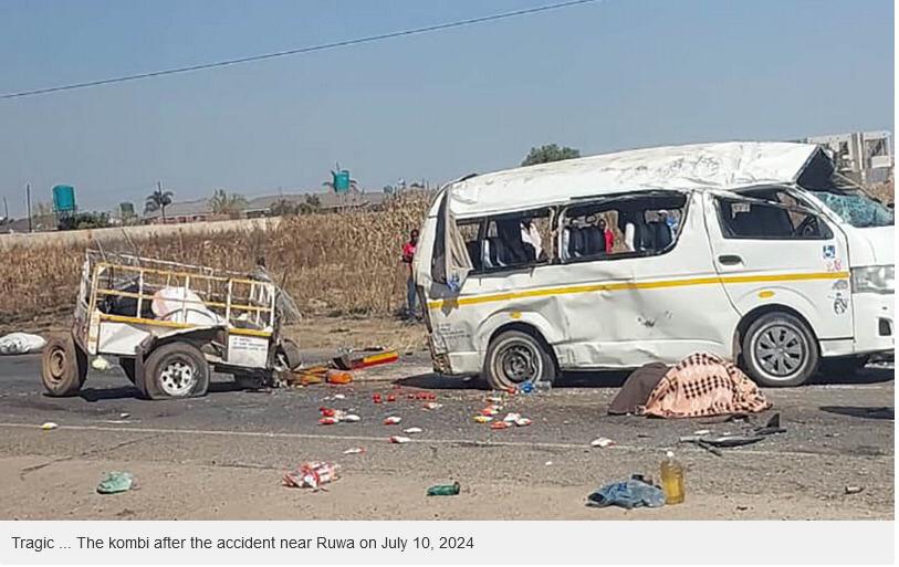 Four killed, 10 injured after kombi carrying 18 passengers overturns