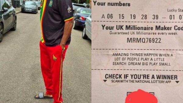Zimbabwean Man Wins £167,728.20 in UK Lottery