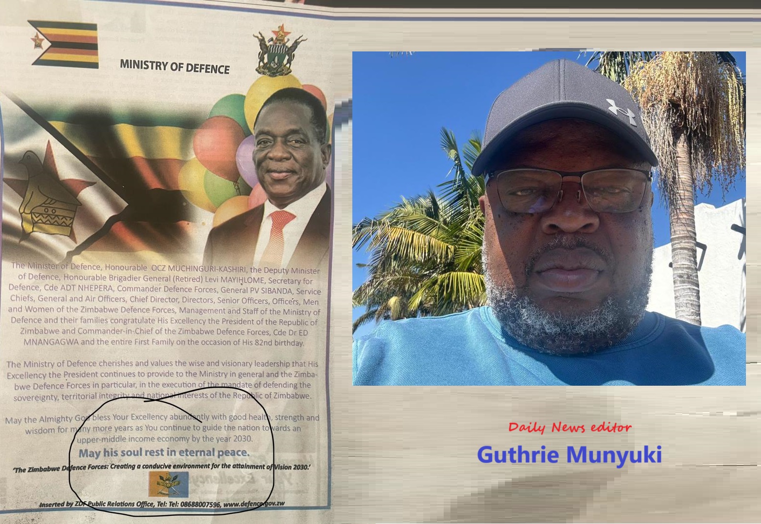 Armed Men Storm Editor's Home Following 'RIP Mnangagwa' Ad Blunder