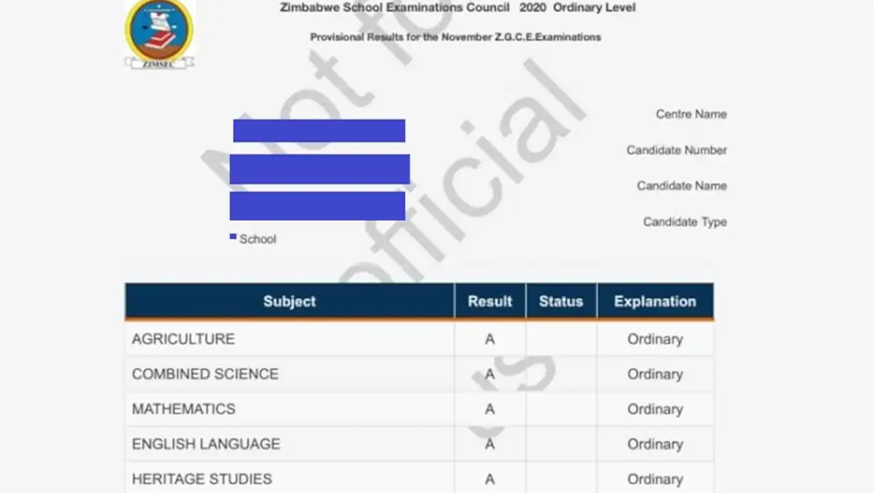 ZIMSEC Ordinary Level Results to be Released Today