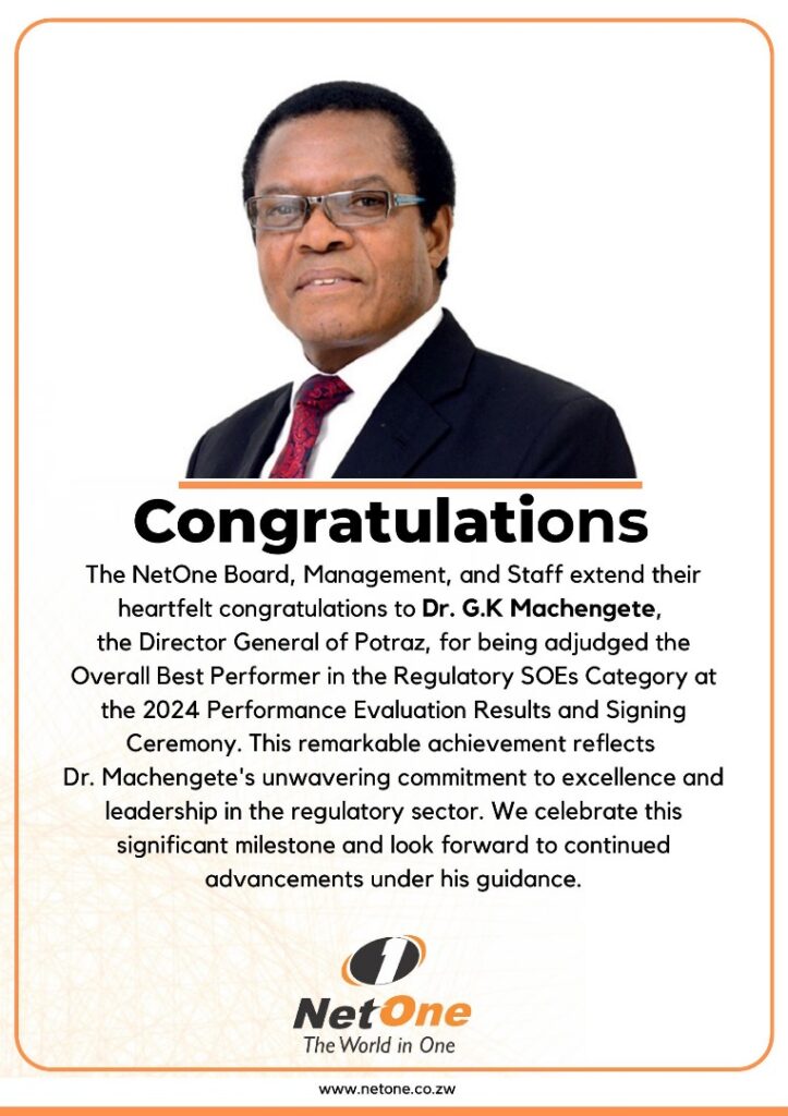 NetOne Congratulates Dr. G.K. Machengete for Excellence in Regulatory Leadership
